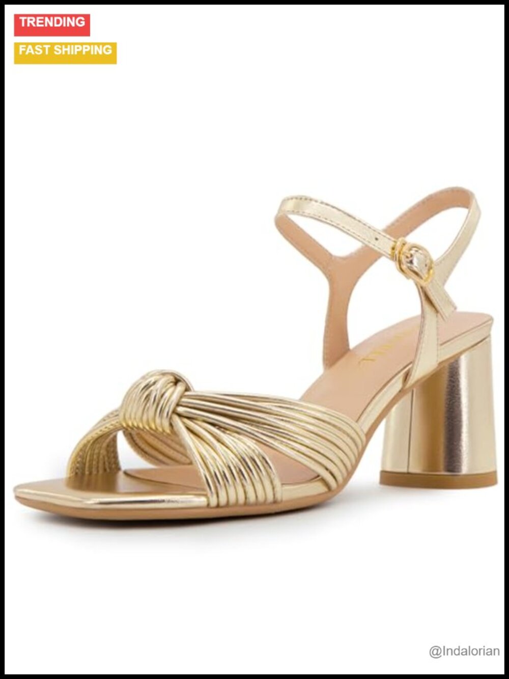 Faux Leather Heeled Sandals Strappy Block Heel Square Toe Ankle Strap